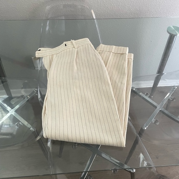 Zara Pants - Zara Cream Pinstripe Dress Pants